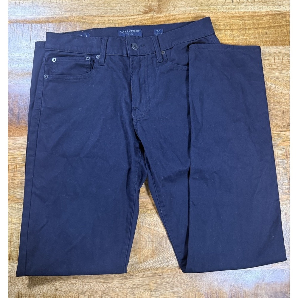 Lucky Brand 121 Slim Straight Men 30x30 Black Stretch Denim Pants 7MP10009